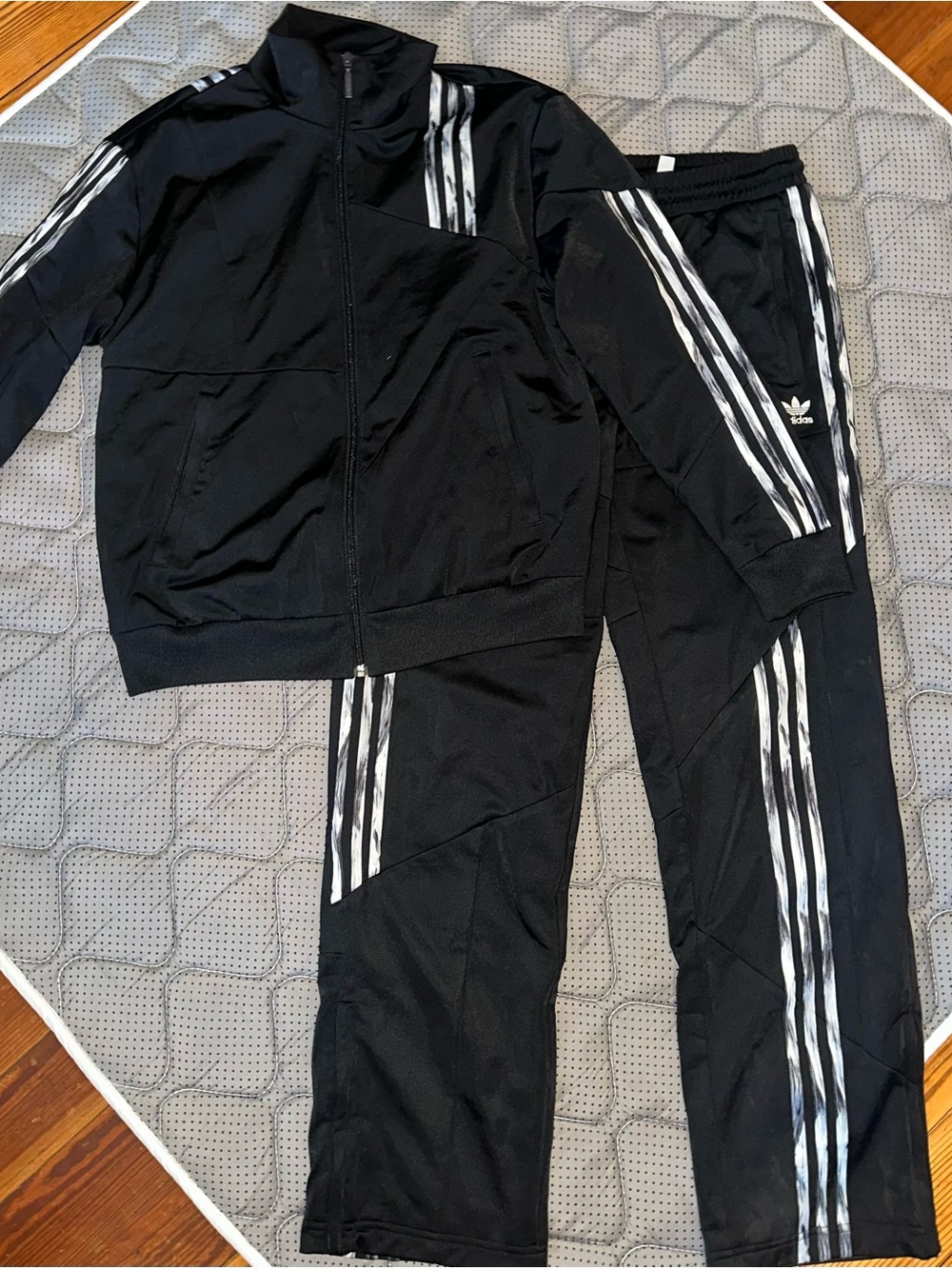 Women adidas Black Track Jacket & Sweatpants with White 3-Stripes